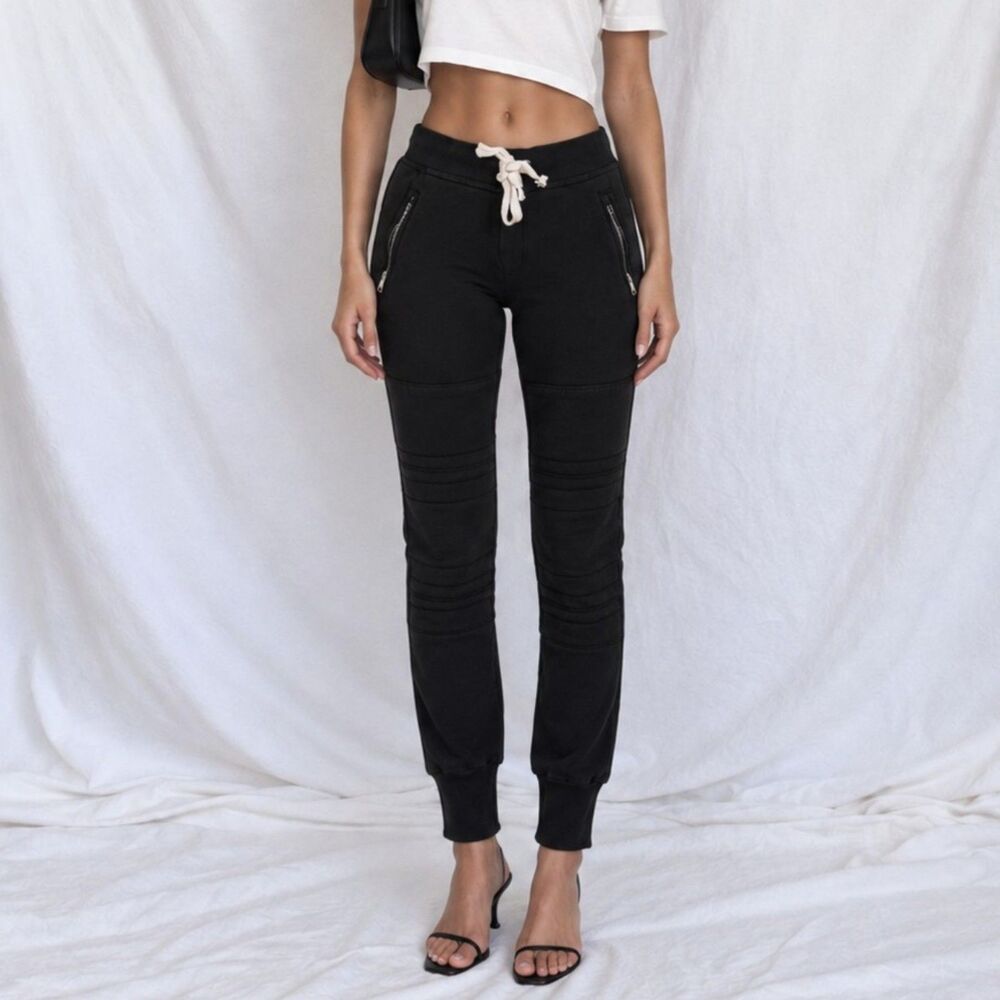 Sincerely Jules Black High Waisted Knit Drawstring Joggers Sweatpants Size XS